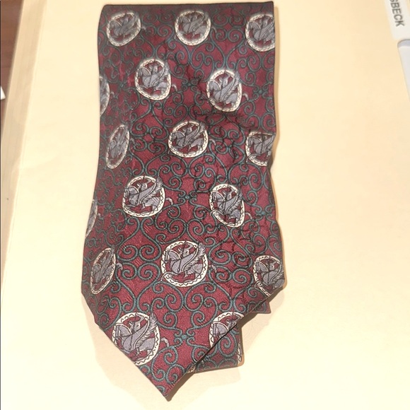 Christian Dior Monsieur Elegant Red and Black Patterned Men's Tie - Picture 1 of 4